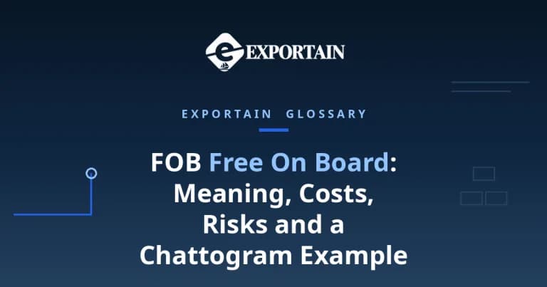 Navy title card: FOB Free On Board: Meaning, Costs, Risks and a Chattogram Example