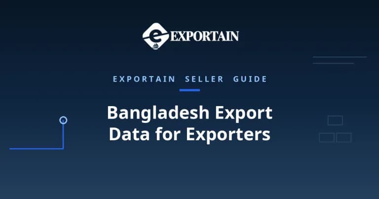 Navy title card: Bangladesh Export Data for Exporters