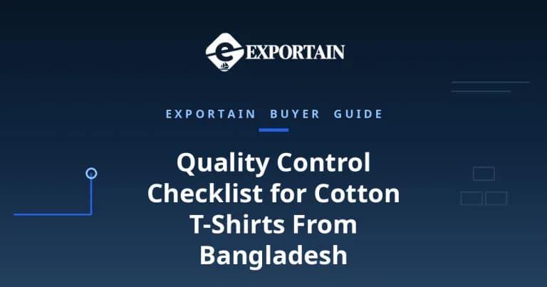 Navy title card: Quality Control Checklist for Cotton T-Shirts From Bangladesh