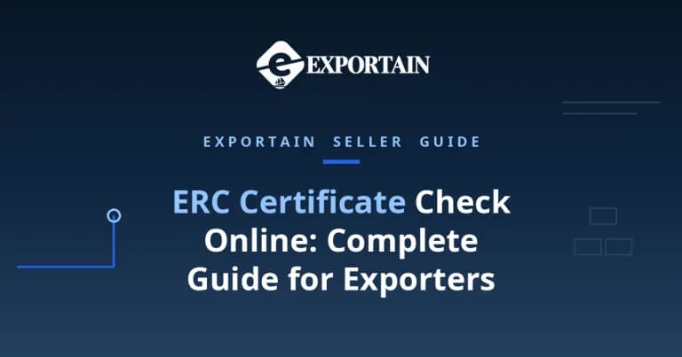 Navy title card: ERC Certificate Check Online, complete guide for exporters