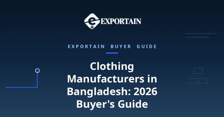 Navy title card: Clothing Manufacturers in Bangladesh: 2026 Buyer's Guide
