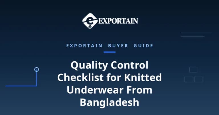 Navy title card: Quality Control Checklist for Knitted Underwear From Bangladesh