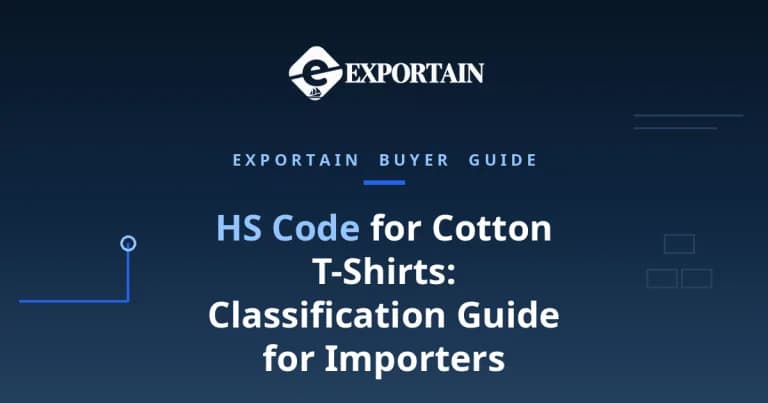 Navy title card: HS Code for Cotton T-Shirts classification guide