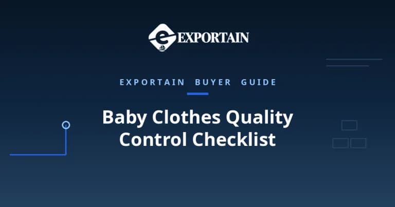 Navy title card: Baby Clothes Quality Control Checklist