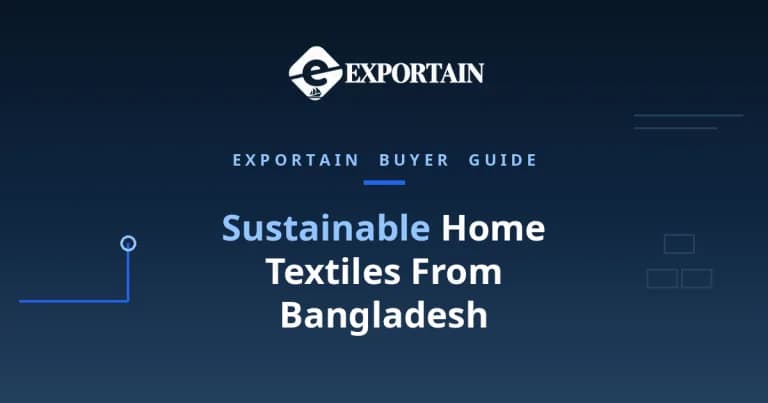Navy title card: Sustainable Home Textiles From Bangladesh