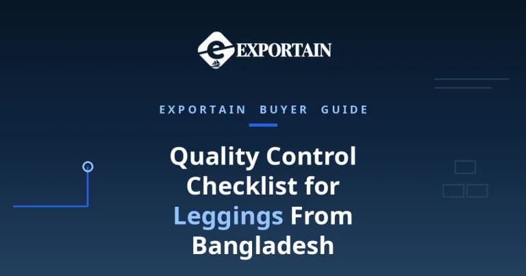 Navy title card: Quality Control Checklist for Leggings From Bangladesh
