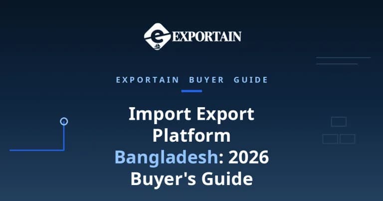 Navy title card: Import Export Platform Bangladesh: 2026 Buyer's Guide