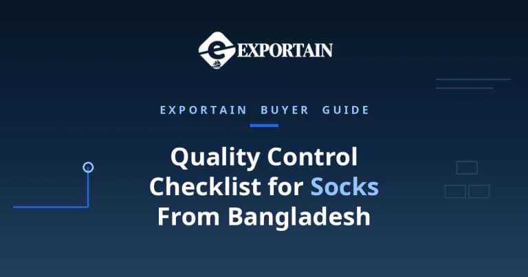 Navy title card: Quality Control Checklist for Socks From Bangladesh