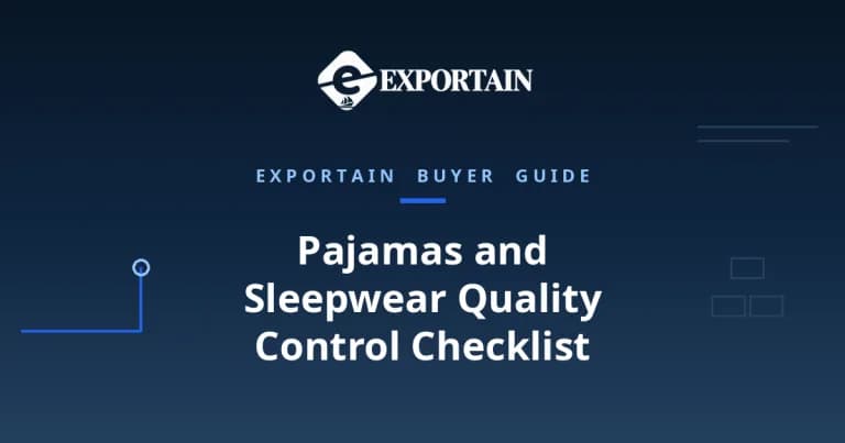 Navy title card: Quality Control Checklist for Pajamas and Sleepwear