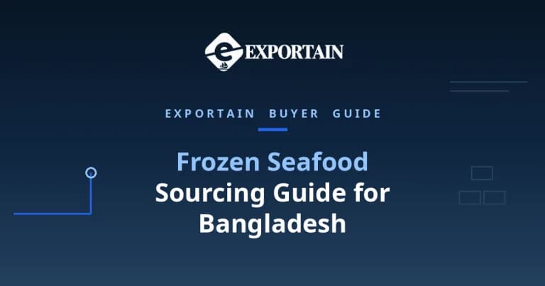 Navy title card: Frozen Seafood Sourcing Guide for Bangladesh