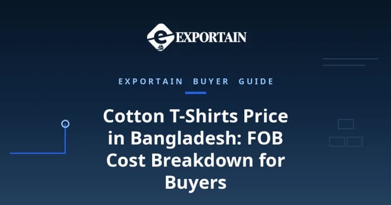 Navy title card: Cotton T-Shirts Price in Bangladesh, FOB cost breakdown