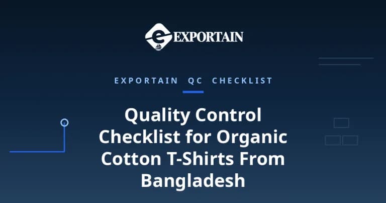 Navy title card: Quality Control Checklist for Organic Cotton T-Shirts