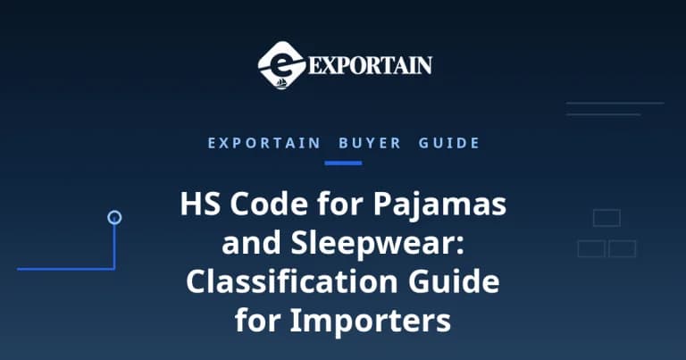 Navy title card: HS Code for Pajamas and Sleepwear classification guide