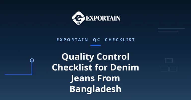 Navy title card: Quality Control Checklist for Denim Jeans From Bangladesh