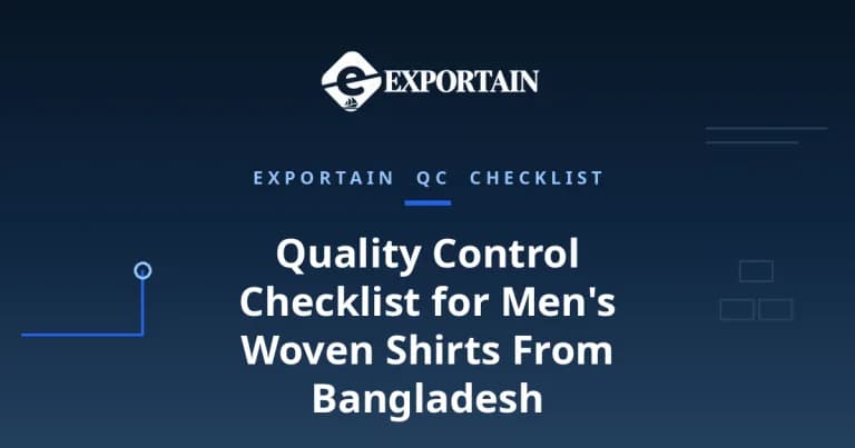 Navy title card: Quality Control Checklist for Men's Woven Shirts From Bangladesh