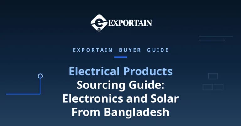 Navy title card: Electrical Products Sourcing Guide for Bangladesh