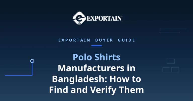 Navy title card: Polo Shirts Manufacturers in Bangladesh, find and verify guide