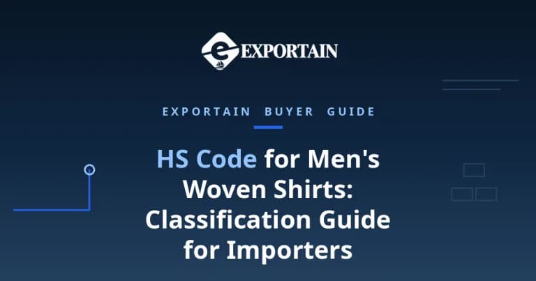 Navy title card: HS Code for Men's Woven Shirts classification guide