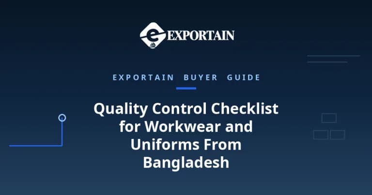 Navy title card: Quality Control Checklist for Workwear and Uniforms From Bangladesh