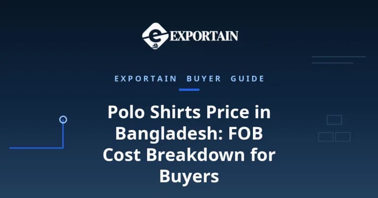 Navy title card: Polo Shirts Price in Bangladesh, FOB cost breakdown
