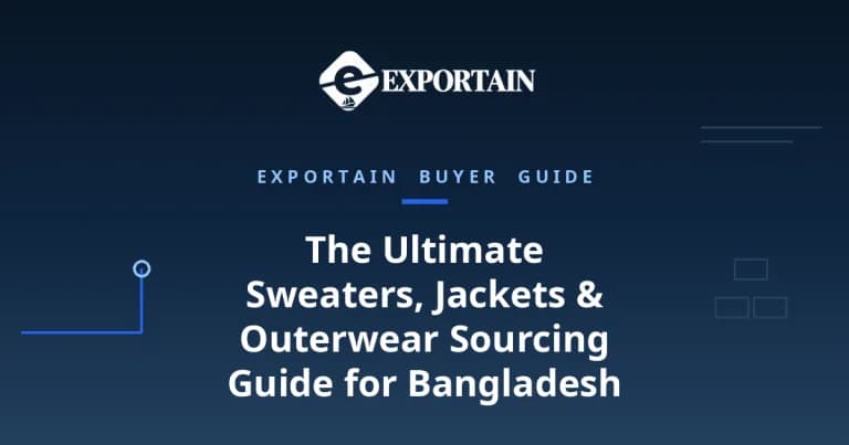 Navy title card: The Ultimate Sweaters, Jackets and Outerwear Sourcing Guide for Bangladesh