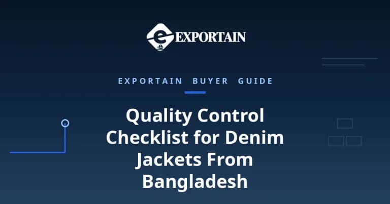 Navy title card: Quality Control Checklist for Denim Jackets From Bangladesh