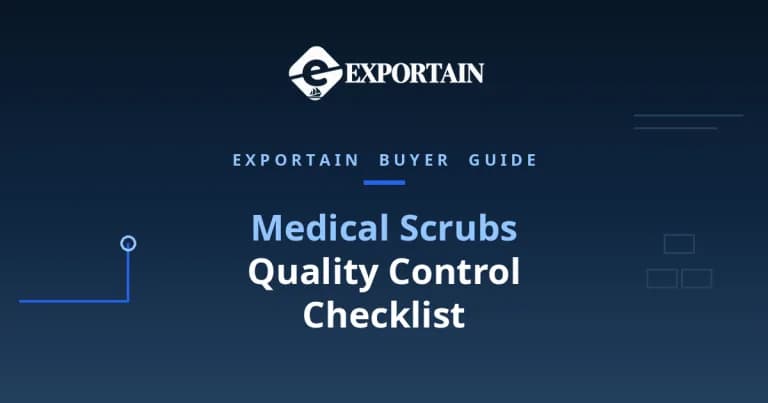 Navy title card: Quality Control Checklist for Medical Scrubs From Bangladesh