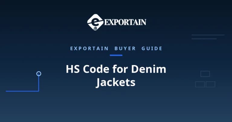 Navy title card: HS Code for Denim Jackets classification guide