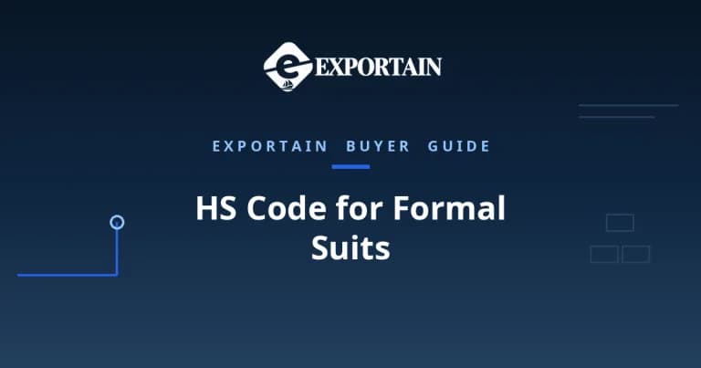 Navy title card: HS Code for Formal Suits classification guide