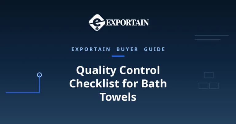 Navy title card: Quality Control Checklist for Bath Towels From Bangladesh