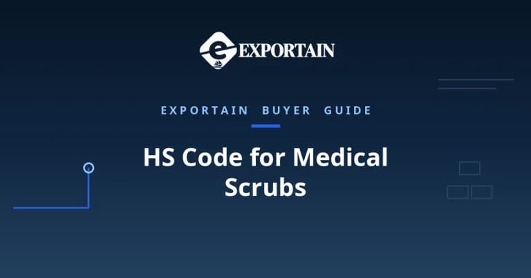 Navy title card: HS Code for Medical Scrubs classification guide