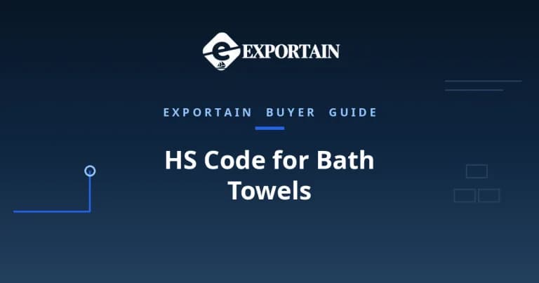 Navy title card: HS Code for Bath Towels classification guide