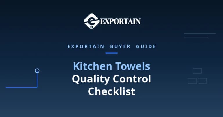Navy title card: Quality Control Checklist for Kitchen Towels From Bangladesh