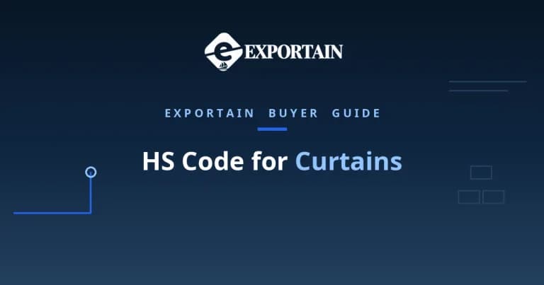 Navy title card: HS Code for Curtains classification guide
