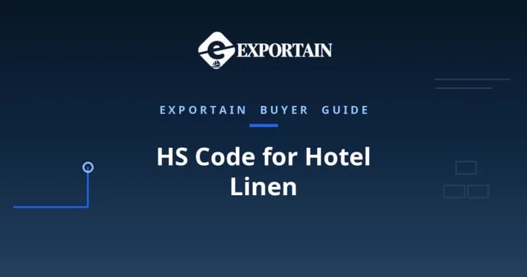 Navy title card: HS Code for Hotel Linen classification guide