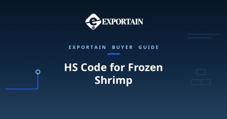 Navy title card: HS Code for Frozen Shrimp classification guide