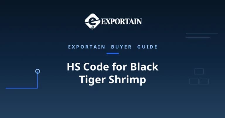 Navy title card: HS Code for Black Tiger Shrimp classification guide