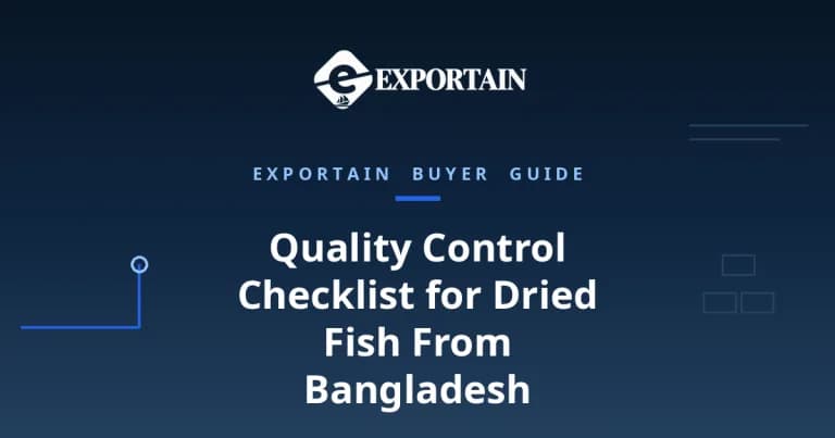 Navy title card: Quality Control Checklist for Dried Fish From Bangladesh