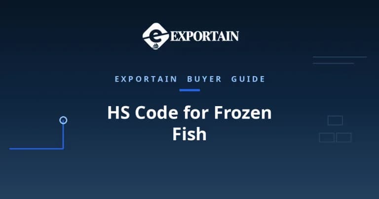 Navy title card: HS Code for Frozen Fish classification guide