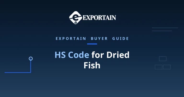 Navy title card: HS Code for Dried Fish classification guide