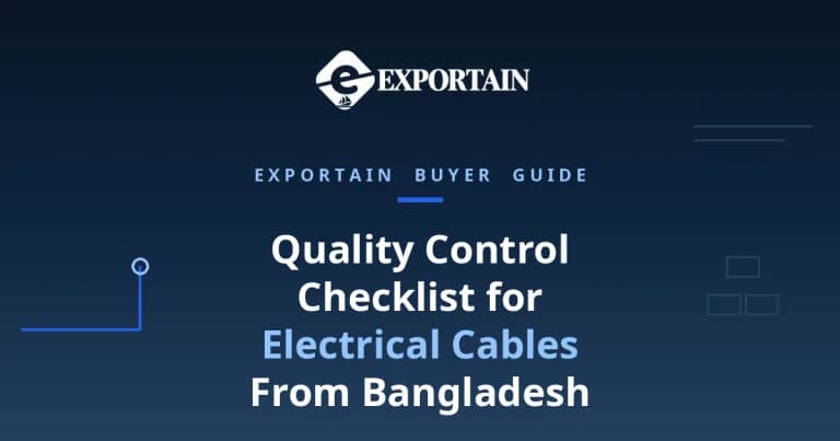 Navy title card: Quality Control Checklist for Electrical Cables From Bangladesh