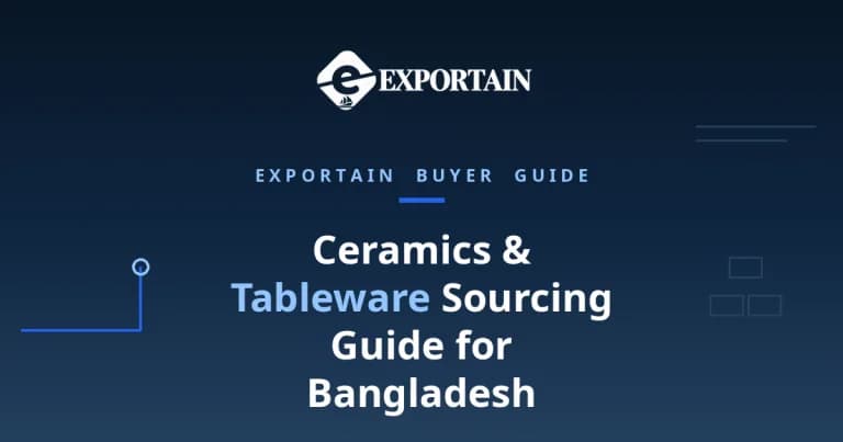 Navy title card: Ceramics and Tableware Sourcing Guide for Bangladesh