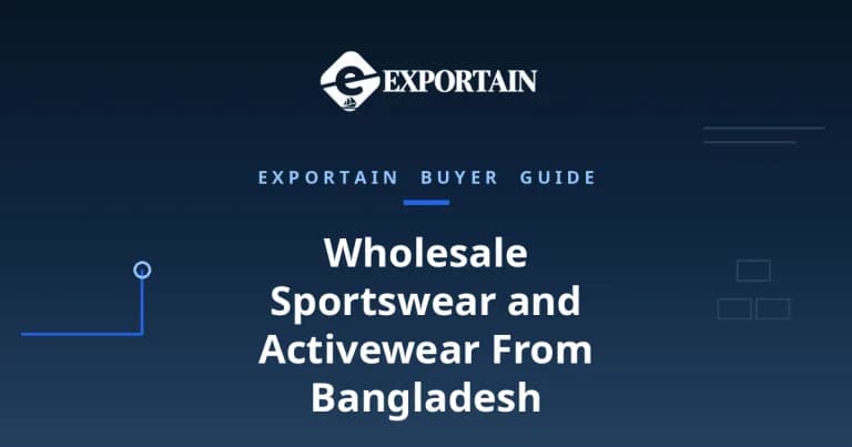 Navy title card: Wholesale Sportswear and Activewear From Bangladesh buyer guide
