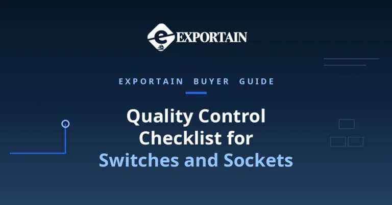 Navy title card: Quality Control Checklist for Switches and Sockets