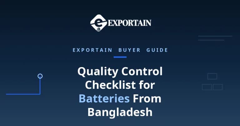 Navy title card: Quality Control Checklist for Batteries From Bangladesh