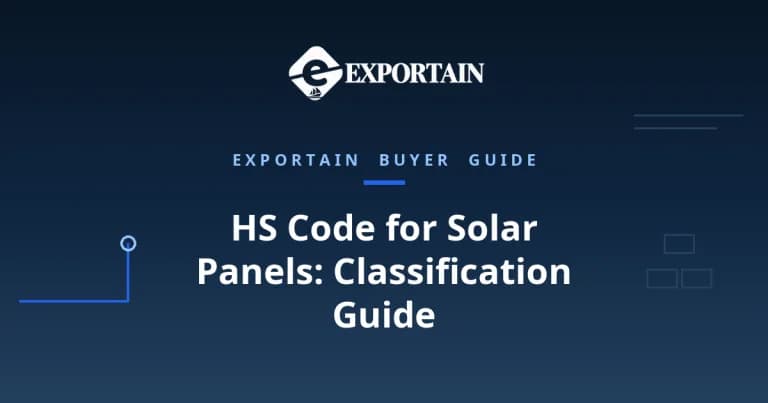 Navy title card: HS Code for Solar Panels classification guide