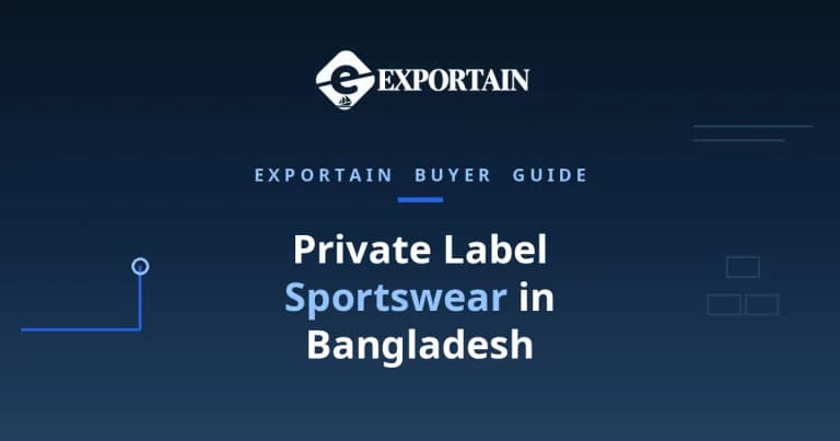 Navy title card: Private Label Sportswear Manufacturing in Bangladesh for brand owners