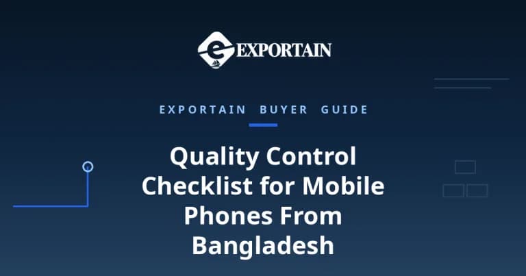 Navy title card: Quality Control Checklist for Mobile Phones From Bangladesh