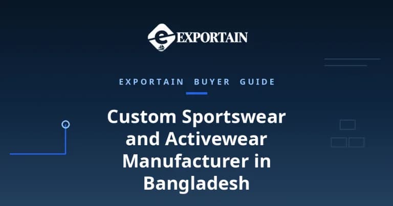 Navy title card: Custom Sportswear and Activewear Manufacturer in Bangladesh, OEM guide