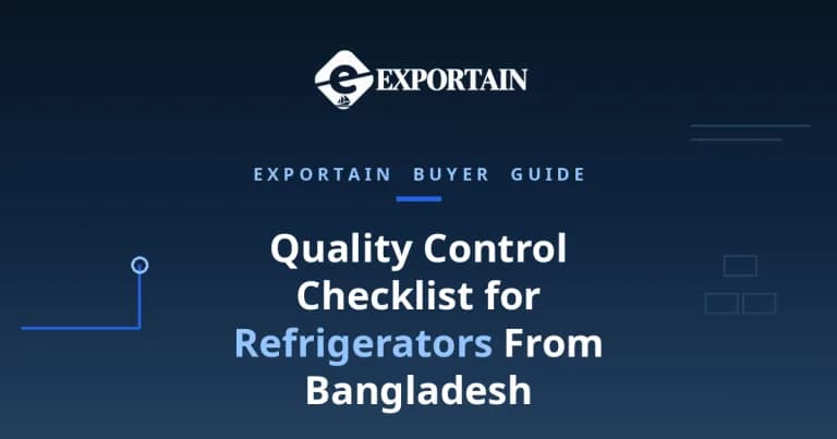 Navy title card: Quality Control Checklist for Refrigerators From Bangladesh